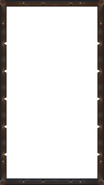 Dekoratif çerçeve kenarı, şeffaf arkaplanda bakır Art Deco geometrisi gösteriyor. Süslü, metalik, simetrik, lüks, vintage, zarafet, mimari