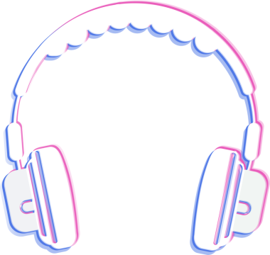 Bir çift kulaklık, şeffaf arka planda, hatalı gölgelerle birlikte vektör sanatında yüzüyor. Kulaklıklar, dijital sanat, modern tasarım, eğlence, ses donanımı, canlı stil, teknolojik aksesuar