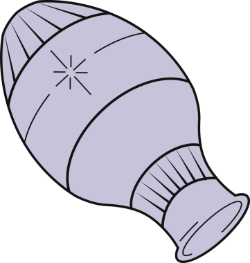 Seramik vazo düz dizayn, bant, yıldız patlaması, tırtıklı boyun ve şeffaf arkaplan şeklinde eğiliyor. Dekoratif, süs, minimalist, iç mekan, sanat, zanaat, desen