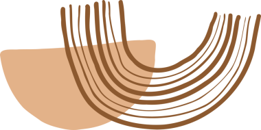 Şeffaf arkaplanda bej yarı oval kesişen kahverengi kemerleri gösteren düz tasarım gösteriliyor. Geometrik, minimalist, soyut, modern, tasarım, model, çağdaş
