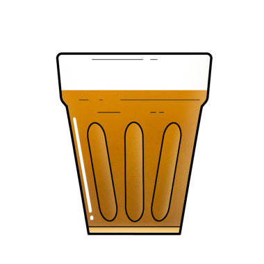 Düz dizaynlı tırtıklı bardak şeffaf arka planda kahverengimsi portakal çayı tutuyor. Minimalist, modern, içecek, kap, zarafet, temiz, pazarlama