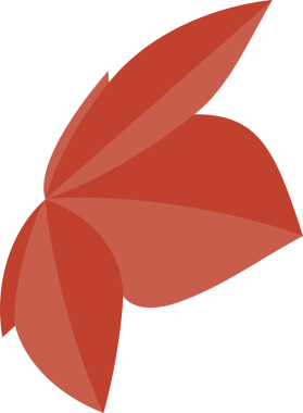 Düz kırmızı üçgenler merkezden şeffaf arkaplan üzerine yayılarak taç yaprağı şekli oluşturuyorlar. Geometrik, modern, canlı, minimalist, sanatsal, tasarım, dijital