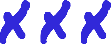 Üç soyut mavi X şekli saydam tuval üzerinde düz dizayn edilmiş, kopyalama uzayı. Geometrik, minimalist, modern, dijital sanat, grafik tasarımı, vektör, soyut