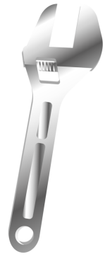 Vektör ayarlanabilir anahtarı, ayarlama vidası, yuvaları ve şeffaf arkaplanda delik gösteriliyor. Donanım, onarım, mühendislik, imalat, sanayi, mekanik, araç