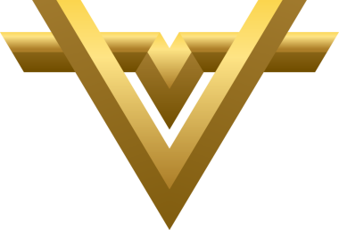 3D stilize edilmiş altın V şeffaf arkaplan üzerinde yüzüyor, metalik eğimli ve eğimli kenarları gösteriyor. Soyut, metalik, lüks, modern, markalaşma, dijital, minimalist