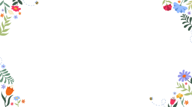 Düz dekoratif sınır çerçevesi çiçekleri ve şeffaf arka planda uçan arıları gösteriyor. Süslü, botanik, canlı, doğa, sanatsal, bahar, renkli