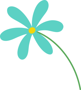 Düz dizaynlı, yeşil yapraklı, parlak bg 'li sarı çekirdekli, düz dizayn çiçekleri var. Botanik, çiçek, doğa, illüstrasyon, minimalist, modern, organik