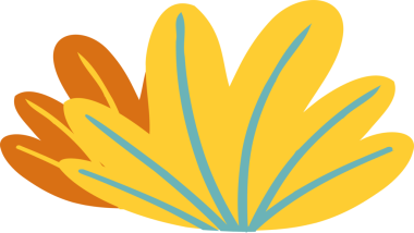 Düz desenli çiçek spreyi, şeffaf arkaplanda yeşil ve turuncu damarlar gösteriyor. Vektör sanatı, botanik, doğa, çizim, grafik tasarım, organik, dekoratif