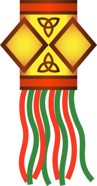 Düz dizaynlı, sarı elmaslı, şeffaf arka planda püsküllü asılı süs. Şenlikli, bohem, halk sanatı, süs, renkli, kültürel, zanaat