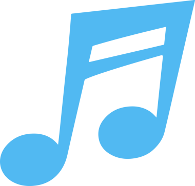 Stilize edilmiş parlak mavi çift sekizinci nota şeffaf arkaplanda düz vektör dizaynında yüzüyor. Müzikal, ikon, vektör, grafik, modern, ritim, yaratıcı