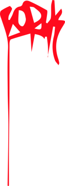 KODAK 'ı heceleyen, şeffaf arkaplanda damlayan boya içeren biçimlendirilmiş kırmızı grafiti gösteriliyor. Kentsel, sokak sanatı, çağdaş, canlı, etkileyici, sinirli, modern