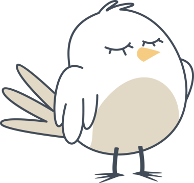 Düz bir kuş, şeffaf bir arkaplanda, beyaz-bej karnı ve kuyruk tüyleri, sarı gagası var. Şirin, kaprisli, minimalist, çizgi film, karakter, dijital sanat, oyuncu