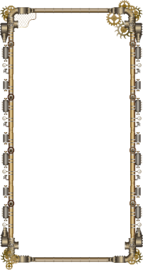 Steampunk çerçevesi, bronz borular ve viteslerle şeffaf bir zemin üzerinde yüzüyor. Sanayi, makine, vintage, steampunk, plan, tasarım, mühendislik