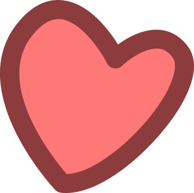 Kalp ikonu düz dizayn içinde yüzüyor. Pembe iç dizaynı, şeffaf arkaplanı kırmızı. Romantik, aşk, sevgi, minimalizm, sembol, grafik, dijital