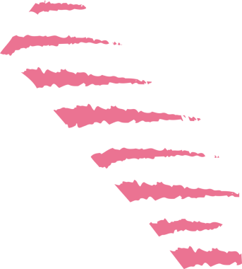 Soyut pembe yırtık kağıt fırça şeritleri şeffaf arka planda süzülüyor, tırtıklı kenarları gösteriyor. Geometrik, çağdaş, minimalizm, sanat, tasarım, renkli, desen