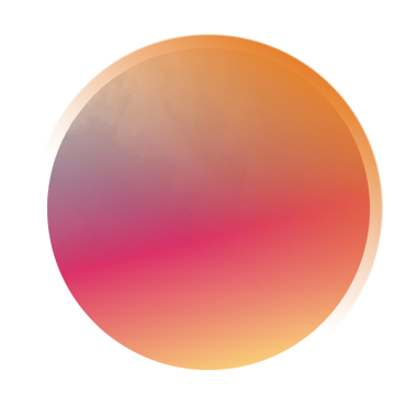 Soyut düz eğim çemberi turuncu kenar ve desenli yüzey, şeffaf arkaplan gösteriyor. Soyut, geometrik, canlı, modern, dijital sanat, minimalist, renkli