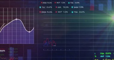 Ekranda birincil çizgi şeması, ikincil ızgara ve yüzde etiketleriyle arayüz gösteriliyor. Teknoloji, analitik, görselleştirme, yenilik, finans, veri, dijital