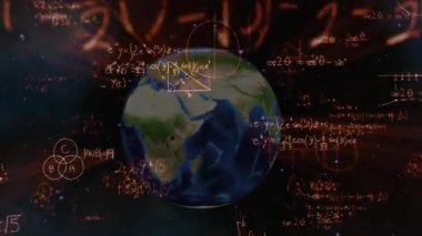 Yıldız alanında açılıyor, 3 boyutlu küre denklemleri, formülleri ve küresel matematik bağlantılarını gösteren kirişleri gösteriyor. Kozmoloji, veri görselleştirme, dijital sanat, eğitim, bilimsel, geleceksel, küresel analitikler