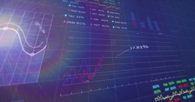 Yükselen çizgi grafiği '% 17.81' finans şebeke panelinde gösteriliyor. Veri görselleştirme, finansal analiz, teknoloji, dijital arayüz, yatırım, iş, performans