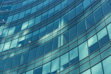 Close-up of glass office building