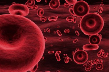 İnsan vücudunda kırmızı kan hücrelerinin dijital görüntü