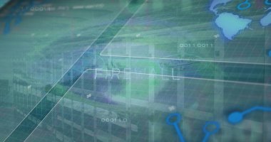 Ofis ağı arayüzünde güvenlik duvarı grafiği gösteriliyor, metin FiREWALL, ızgara kaplaması ve düğümler. Siber güvenlik, dijital, teknoloji, koruma, yenilik, ağ, veri