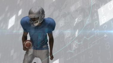 Mavi formalı futbolcu kırmızı formalı koşucuyu yere indirirken faal kodu yüklüyor. Atletik, güç, strateji, rekabet, teknoloji, hareket, analitik