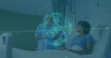 Hemşire hasta odasına girip hasta konforunu onaylamak için su bardağı sunuyor. Bakıcı, sağlık, sağlık, profesyonellik, konfor, empati, sağlık