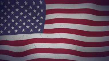 Hafif bir esinti Amerikan bayrağının dalgalanmasına, kantonun dalgalanmasına ve dalgaların üst çizgilere ulaşmasına neden oluyor. Vatanseverlik, kumaş, hareket, doku, sembolizm, ulusal, miras