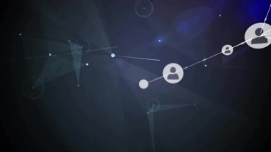 Küçük parlayan düğüm görünüm kullanıcı simgesi ağına girerken işaret fişeği etrafında büyüyen titreşimler bağlantıları gösterir. Dijital, fütüristik, canlı, bağlantı, teknoloji, soyut, siber