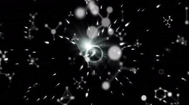 Parlak parlama çizgileri, kabarcık oluşturur, kablo çerçevesini gösterir ve sürüklenen düğümlere dönüşür. Fütürist, dijital, soyut, geometrik, yüksek teknoloji, görselleştirme, aydınlatma