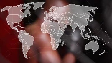 Dünya haritasının soluklaşması eğitim sırasında erkek boksörün kum torbasına yumruk atmasıyla başladı. Sporcu, güç, kararlılık, esportlar, hareket, fitness, geometrik