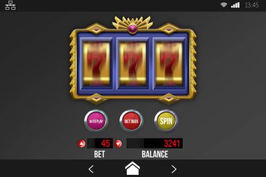 Mobil ekrandaki slot makinesinin dijital kompozit görüntüsü