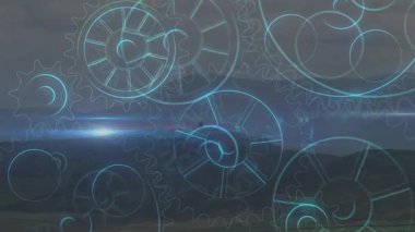 Olay yerinde neon mavisi vitesler yanıp sönmeye başlar. Süpürücü işaret fişeği görselleştirici mekanikler altında dönüp durur. Teknoloji, yenilik, fütürizm, mühendislik, hareket, dijital, soyut