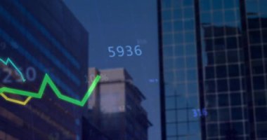 Yeşil çizgi yükselen etiketler ve yükselen salınımlar Cyan sarısı ile trendleri görselleştirmek için. Finans, veri görselleştirme, analitik, iş büyümesi, yatırım, teknoloji, meslek