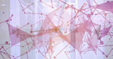 Soluk turuncu çizgiler ağla örtüşüyor. Nabız bağlayan düğümler koridorda veri akışını görselleştiriyor. Teknoloji, siber güvenlik, fütüristik, dijital, yenilik, ağ oluşturma, veri