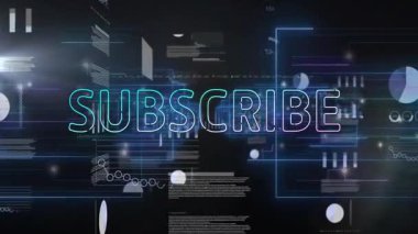 Anahat SUBSCRIBE metin ortaya çıkan grafikler ışık saçan nabız atan kalpler davet eden abonelikleri değiştiriyor. Fütürist, dijital, holografik, teknoloji, veri görselleştirme, neon, arayüz