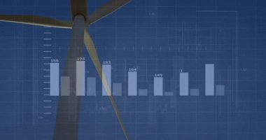 Türbindeki barfikste kaybolmak, yedi çubuğu genişletmek, güç eğilimini gösteren çizgi grafiği çizmek. Yenilenebilir enerji, sürdürülebilirlik, dijital görselleştirme, veri analizleri, teknoloji, yenilik, soyut