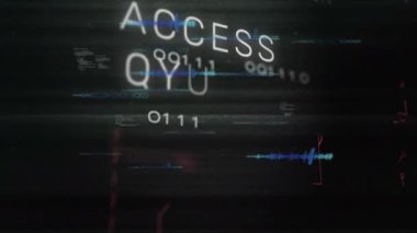 Dağıtılmış ACG karakterleri devre arızasında beliriyor. İkili atımlarla ACCESS DENIED 'e giriyor. Siber güvenlik, dijital, geleceksel, teknoloji, güvenlik, ağ, holografik