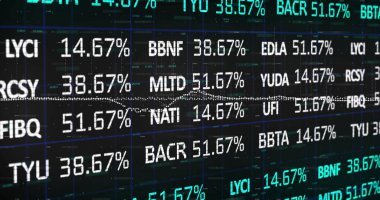 Ekranda, ızgara ve dalga biçimi ile koyu temalı kalp kodları ve yüzdeleri gösteriliyor. Teknoloji, analitik, fütüristik, veri görselleştirme, finans, gösterge paneli, dijital arayüz