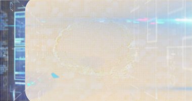 Neon dalga formları, çubuklar ve bokeh ile birlikte altıgen ızgara arayüzünde süzülen şeffaf panel gösteriliyor. Fütürist, teknoloji, neon, veri görselleştirme, dijital, soyut, arayüz