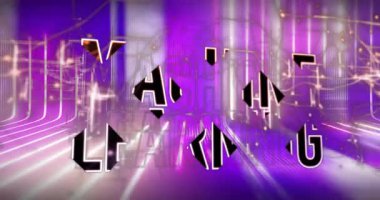 Ağı çalıştırırken, neon çubuklar ortaya çıkıyor ve makine başlığı doldurma ve vurgulama teknolojisi öğreniyor. Fütürist, siber, dijital, neon, teknoloji, yenilik, soyut