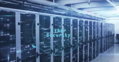 Siber Güvenlik etiketi raflarda kayboluyor, halka atımı, ışın süpürmesi, küresel dönüşümlü güvenli ağ. Teknoloji, veri, bilgi, dijital, ağ, altyapı, yenilik