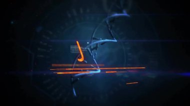 Helix arayüzde dönüyor, çubuklar dönüşüyor, DANGER 'a dönüşüyor, acil müdahale talep ediyor. Gelecek, teknoloji, uyarı, uyarı, dijital, arayüz, siber güvenlik