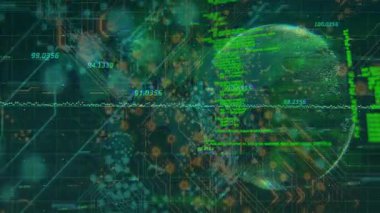 Başlangıçta dalga formları şebeke üzerinde yayılıyordu, okumalar küre ortaya çıkmadan önce titreşiyordu verileri görselleştiriyordu. Teknoloji, veri, dijital, yenilik, devre, ağ, siber