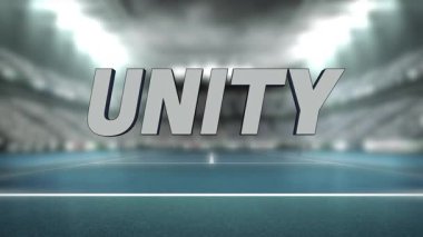 Beş saniyeye ulaşan zamanlayıcı, ışıklarla birlikte stadyumda dönen devasa UNITY derinliğini açığa çıkarıyor. Şirket, motivasyon, 3D, metalik, modern, dinamik, takım çalışması