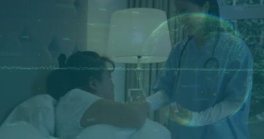 Hemşire hastaneye bir bardak su taşıyarak giriyor ve su içen çocuğu destekliyor. Bakım, pediatri, şefkat, huzur, sağlık, destek, güven.