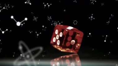 Moleküler arkaplanda belirdiğinde kırmızı yarı saydam düşüp yuvarlanarak ölür. Kumar, şans, şans, yenilik, fütürist, dinamik, soyut