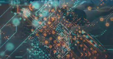 Devre animasyonu zayıflıyor, fitness stüdyosu müşteriye bacak kaldırma konusunda rehberlik ettiğini gösteriyor. Nöromorfik, dinamik, destekleyici, sağlıklı, modern, motivasyon, işbirliği