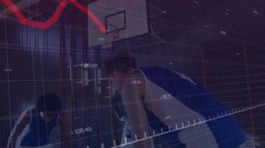 Kırmızı çizelge, yol gösteren takım arkadaşlarının spor analitik matkabında eğilmesiyle örtüşüyor. Sporcular, takım çalışması, fitness, eğitim, analitik, spor kıyafeti, motivasyon